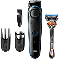 Braun BT3240 Recortadora de Barba y Cortapelos para Hombre- 39 Ajustes de Longitud- Color Negro y Azul